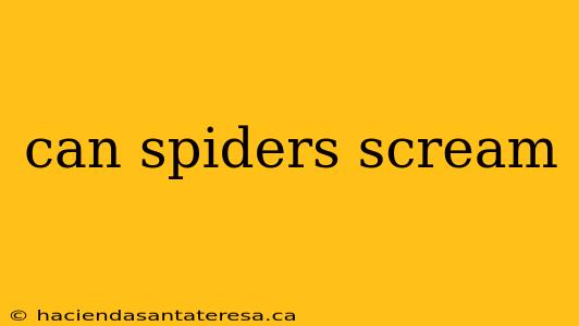 can spiders scream