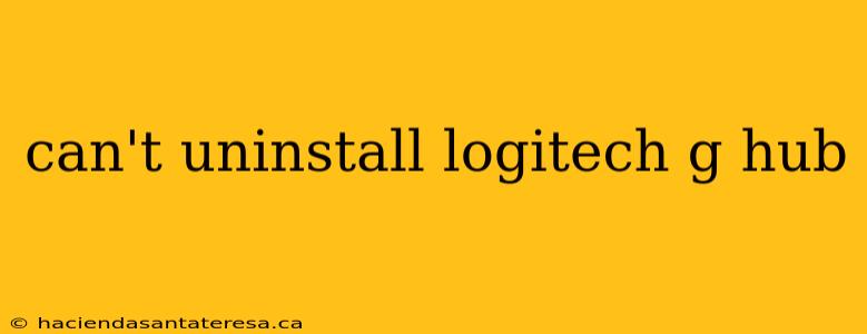 can't uninstall logitech g hub