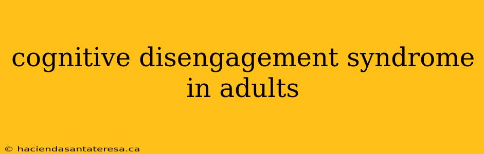 cognitive disengagement syndrome in adults