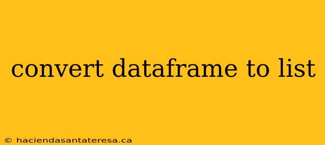 convert dataframe to list