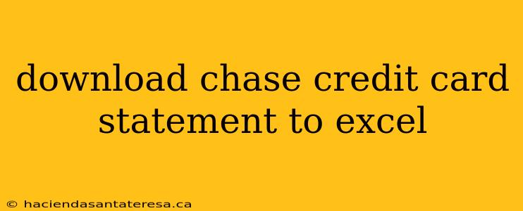 download chase credit card statement to excel
