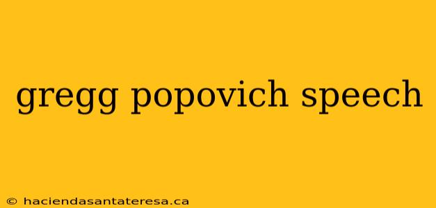 gregg popovich speech