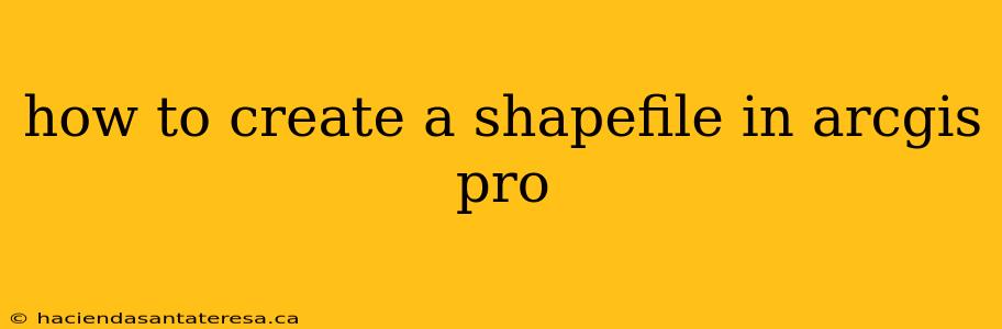 how to create a shapefile in arcgis pro