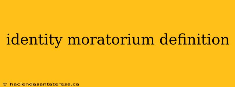 identity moratorium definition