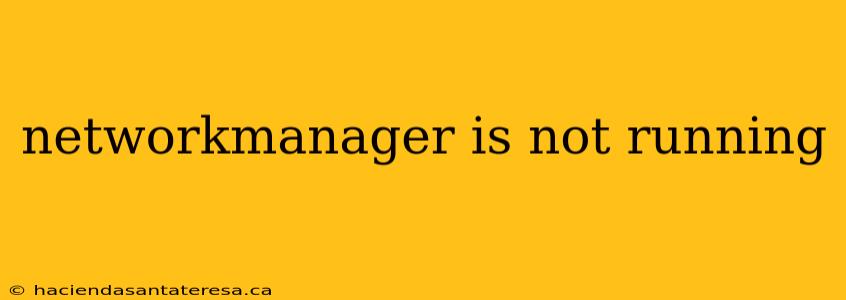 networkmanager is not running