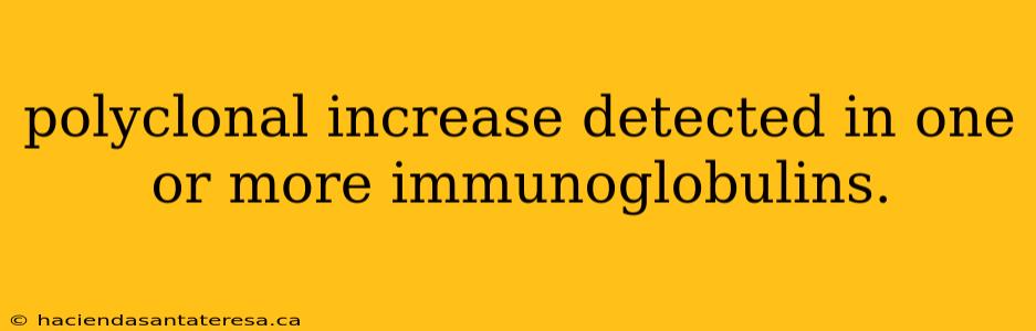 polyclonal increase detected in one or more immunoglobulins.