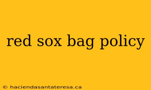 red sox bag policy