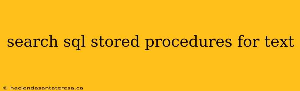 search sql stored procedures for text