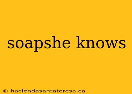 soapshe knows