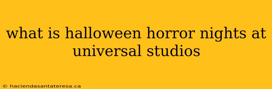what is halloween horror nights at universal studios