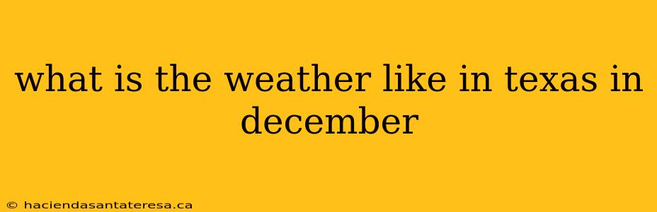 what is the weather like in texas in december