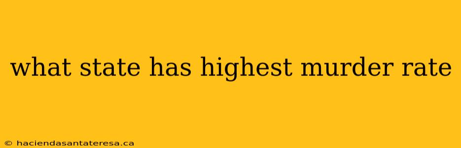 what state has highest murder rate