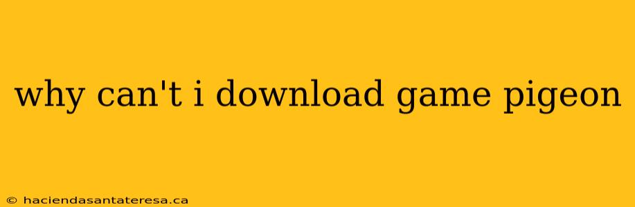 why can't i download game pigeon
